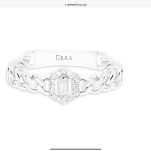 Djula Chain Ring in 18K White Gold Size 6